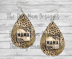 Mama Blue Frame Earrings | Mama Gold Frame Earrings| Teardrop Earrings/Teardrop Dangle Earrings