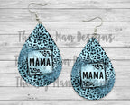 Mama Blue Frame Earrings | Mama Gold Frame Earrings| Teardrop Earrings/Teardrop Dangle Earrings