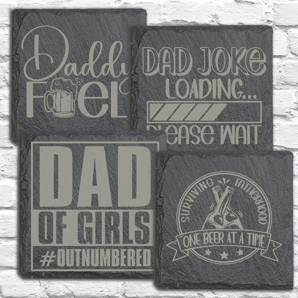 Personalized Stone Coasters | Father's Day Gifts | Custom Slate Coasters | Drink Coaster | Table Coaster | Gift for Dad