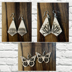 Wood Earrings for woman, Wooden Earrings, Natural Wooden Earrings, Laser Cut Earrings, Lightweight Earrings, Butterfly Earrings