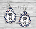 Blue Baseball Mom Teardrop Earrings / Teardrop Dangle Earrings / Handmade Jewelry