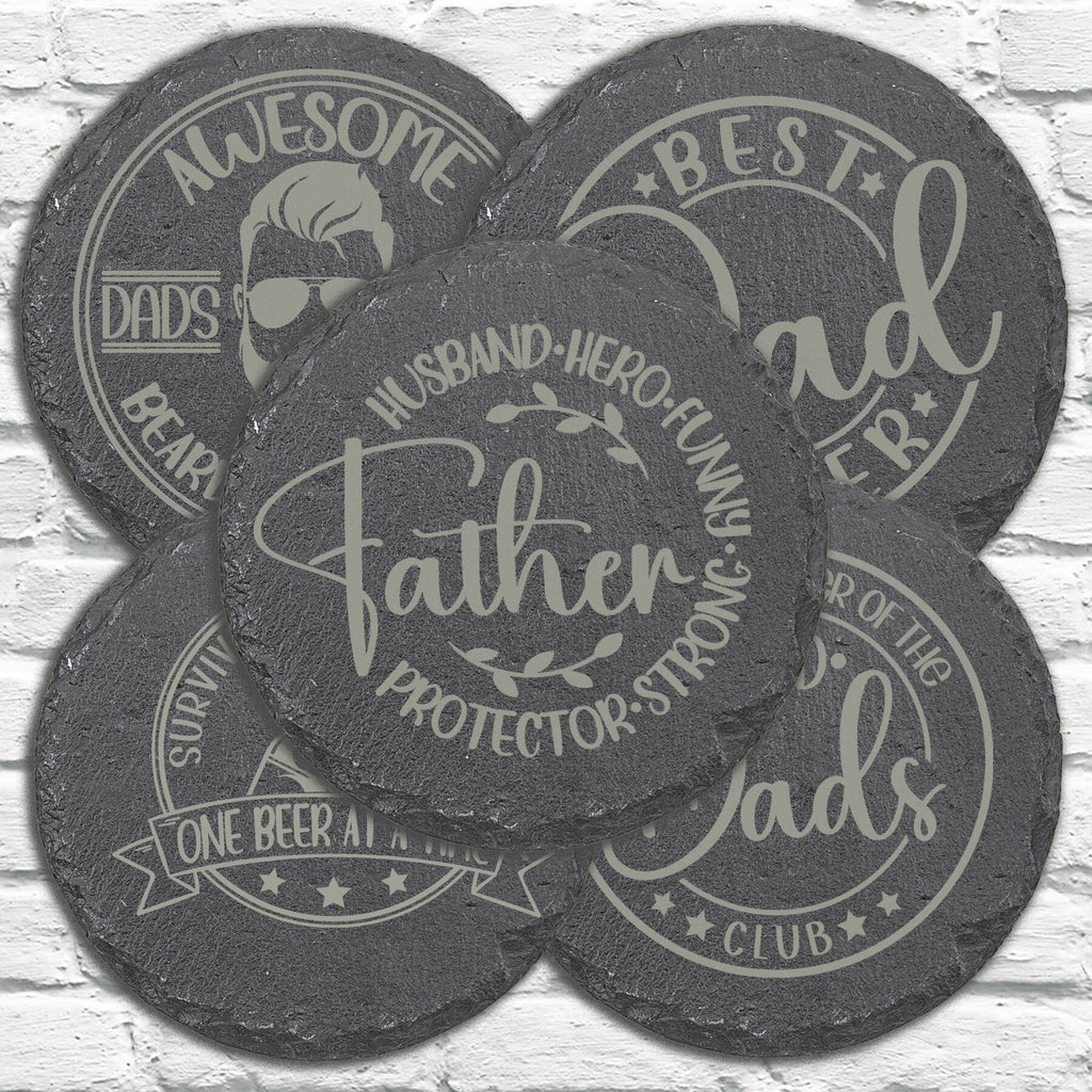 Personalized Stone Coasters | Father's Day Gifts | Custom Slate Coasters | Drink Coaster | Table Coaster | Gift for Dad
