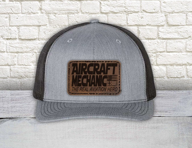 Aircraft Mechanic, The Real Aviation Hero Patch Hat - Richardson 112 Snapback Trucker Hat | Airplane Mechanic's Hat | Patch Hat