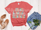Speech Language Pathologist T-Shirt - Bubble Letters with Smiley Faces - Softstyle Direct to Film Design
