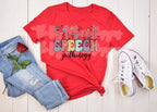 Speech Pathology T-Shirt - Bold Speech with Floral Pathologist Script - Softstyle Tee - Customizable