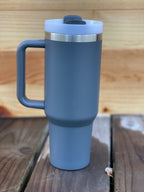 Personalized 40 oz Stainless Steel Tumbler with Handle, Lid, and Straw | Stanley Dupe