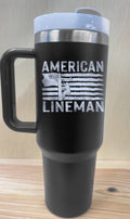 Personalized Lineman 40 oz Stainless Steel Tumbler with Handle