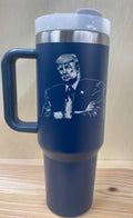 Trump Police Officer 40 oz Stainless Steel Tumbler with Handle, Lid, and Straw