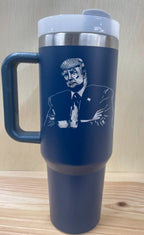 Trump Police Officer 40 oz Stainless Steel Tumbler with Handle, Lid, and Straw