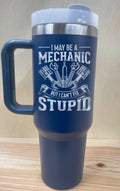 Mechanic Gift: Personalized 40 oz Stainless Steel Tumbler