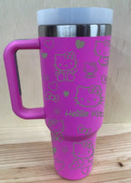 Cartoon Kitty Personalized 40 oz Tumbler, Stainless Steel with Lid & Straw
