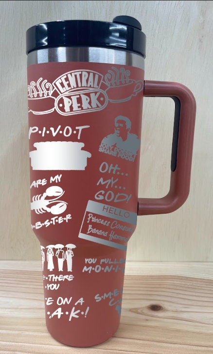 Friends TV Show Tumbler, Central Perk, Personalized Stainless Steel 40 oz Stanley Dupe