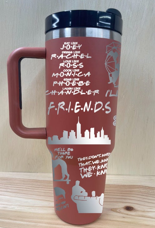 Friends TV Show Tumbler, Central Perk, Personalized Stainless Steel 40 oz Stanley Dupe
