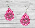 Valentines Pink Kiss Me Teardrop Earrings / Teardrop Dangle Earrings / Jewelry