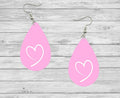 Valentines Red or Pink Simple Heart Teardrop Earrings / Teardrop Dangle Earrings / Jewelry