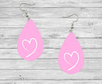 Valentines Red or Pink Simple Heart Teardrop Earrings / Teardrop Dangle Earrings / Jewelry