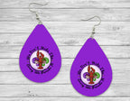 Mardi Gras Purple We Don't Hide the Crazy Parade Teardrop Earrings / Teardrop Dangle Earrings / Jewelry