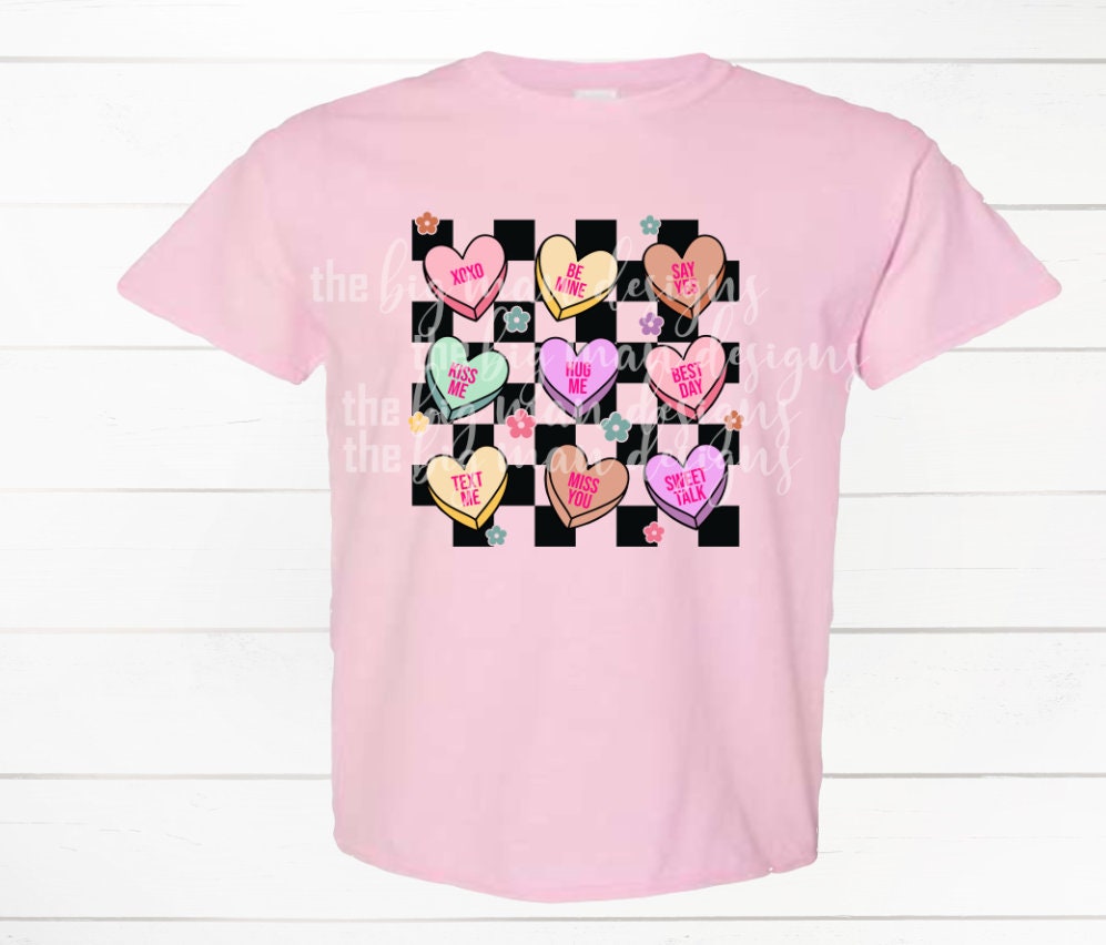 Conversation Hearts Valentine's Day T-Shirt | Convo Candy Design