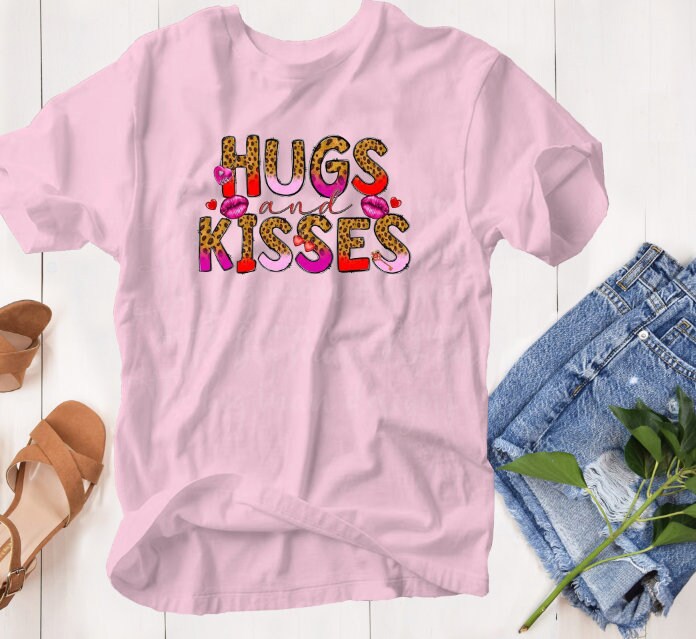 Hugs and Kisses Valentine's Day T-Shirt | Candy Hearts Convo Shirt