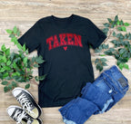 Taken Valentine's Day T-Shirt | Faux Glitter Embroidery