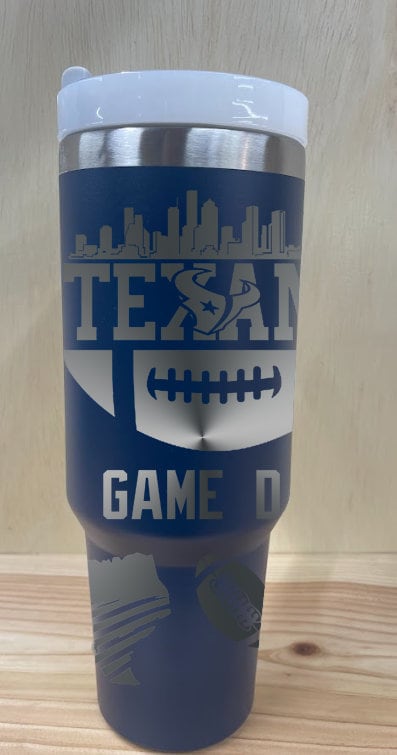 Houston Football Tumbler| Personalized 40 oz Stainless Steel Tumbler | Texan| NFL| | Stanley Dupe