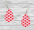 Valentines Red and Pink XOXO Teardrop Earrings / Teardrop Dangle Earrings / Jewelry