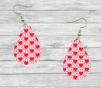 Valentines Red and Pink XOXO Teardrop Earrings / Teardrop Dangle Earrings / Jewelry