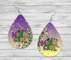 Mardi Gras It's Mardi Gras Y'All Teardrop Earrings / Teardrop Dangle Earrings / Jewelry