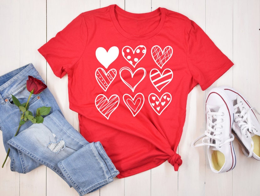 Doodle Hearts Valentine's Day T-Shirt