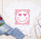 Retro Smiley Heart Valentines Day T-Shirt | Unisex Fit