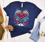Walking Into Love Valentines Day T-Shirt | Colorful Heart Design
