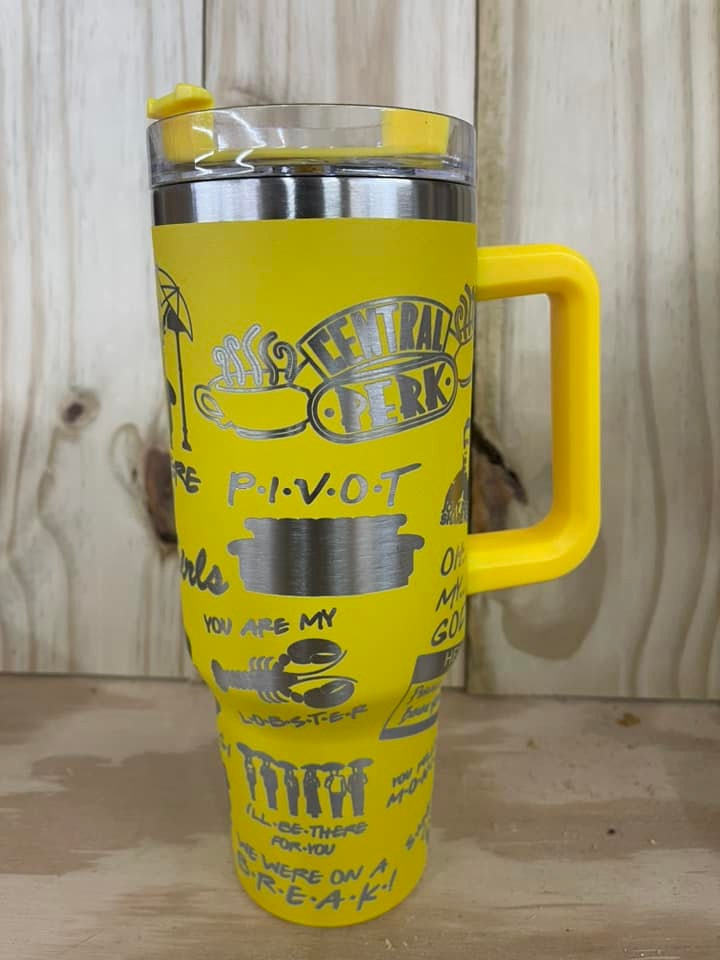 Friends TV Show Tumbler, Central Perk, Personalized Stainless Steel 40 oz Stanley Dupe