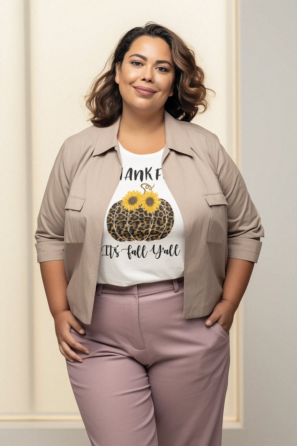 Thankful It’s Fall Y’all - Leopard Pumpkin & Sunflowers T-Shirt

🍂 Welcome Autumn in Style! 🍂

Celebrate the cozy vibes of fall with our "Thankful It’s Fall Y’all" t-shirt! This charming design features a trendy leopard-print pumpkin adorned with vibrant sunflowers, making it the perfect addition to your autumn wardrobe. Ideal for pumpkin patch visits, Thanksgiving gatherings, or simply enjoying a crisp fall day.