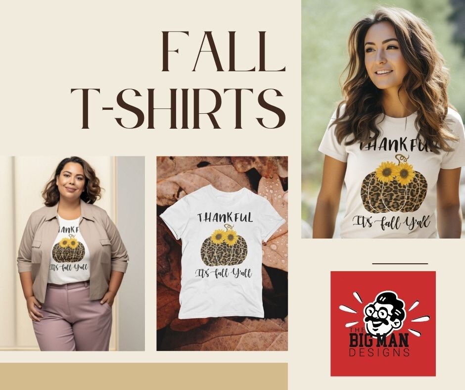 Thankful It’s Fall Y’all - Leopard Pumpkin & Sunflowers T-Shirt

🍂 Welcome Autumn in Style! 🍂

Celebrate the cozy vibes of fall with our "Thankful It’s Fall Y’all" t-shirt! This charming design features a trendy leopard-print pumpkin adorned with vibrant sunflowers, making it the perfect addition to your autumn wardrobe. Ideal for pumpkin patch visits, Thanksgiving gatherings, or simply enjoying a crisp fall day.