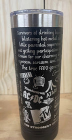 Gen X Memory Lane Tumbler – Personalized Laser Engraved Nostalgia