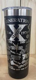 Gen X Memory Lane Tumbler – Personalized Laser Engraved Nostalgia