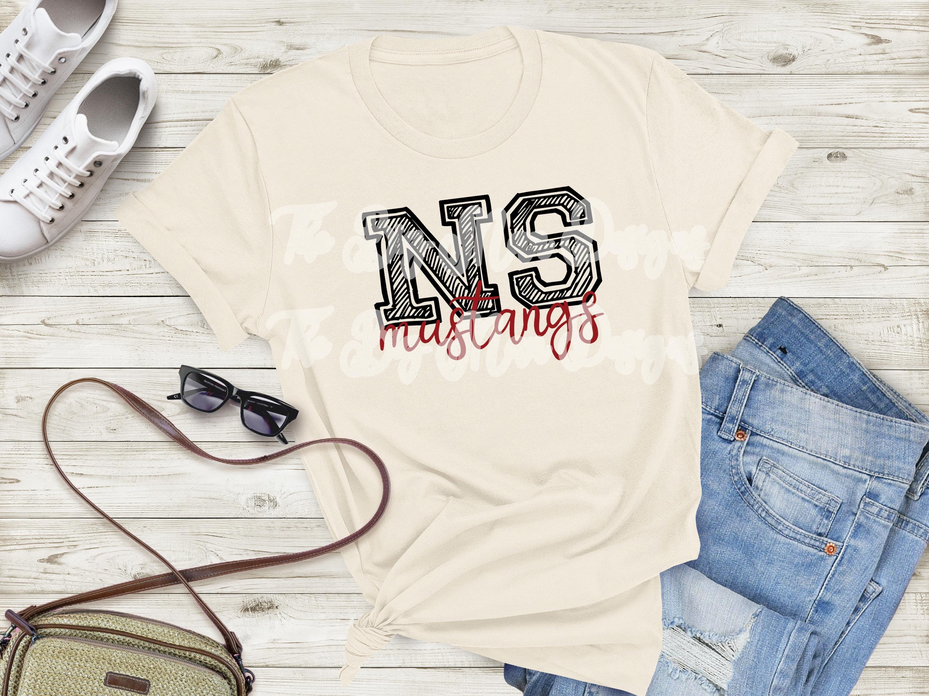 NS Mustangs Ready-to-Press DTF Transfer for T-Shirts | Perfect for Back to School | School Spirit Transfer