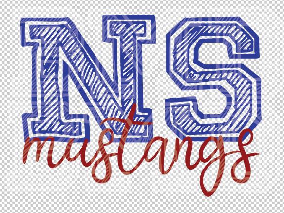 NS Mustangs Ready-to-Press DTF Transfer for T-Shirts | Perfect for Back to School | School Spirit Transfer