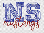 NS Mustangs Ready-to-Press DTF Transfer for T-Shirts | Perfect for Back to School | School Spirit Transfer