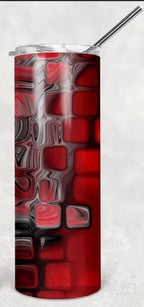 Red and Black 2 Personalized 20 oz skinny Tumbler