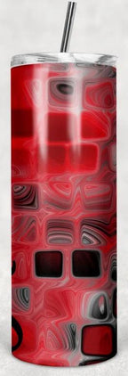 Red and Black 2 Personalized 20 oz skinny Tumbler