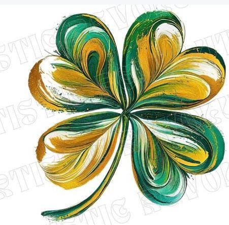 St. Patrick's Day Brushstroke Shamrock DTF Transfer | Ready-to-Press