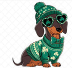 St. Patrick's Day Dachshund DTF Transfer | Lucky Wiener Dog Print