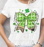 Lucky Teacher Shamrock Bow DTF Transfer | St. Patrick's Day, Ready-to-Press