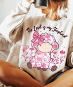 Floral Pink Toile Chinoiserie Sheep DTF Transfer | The Lord Is My Shepherd | Elegant Faith-Based Easter Transfer