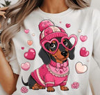 Valentine Dachshund Dog DTF Transfer | Ready-to-Press T-Shirt Print