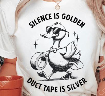 Funny Duck Duct Tape DTF Transfer, Sarcastic Humor, Ready-to-Press