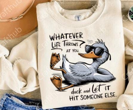 Funny Duck DTF Transfer | Relaxed Humor Shirt Print