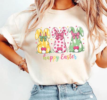 Easter Bunny DTF Transfer | Cute Coquette Bow Design, Ready-to-Press