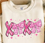 XOXO Coquette Pink Bow DTF Transfer | Romantic Valentine’s Day Print with Hearts | Ready-to-Press